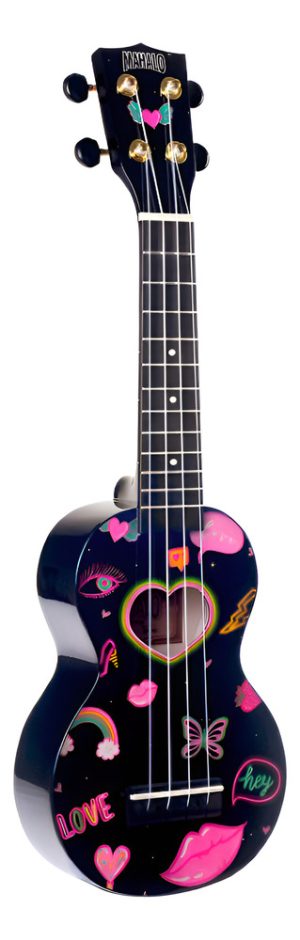 Ukelele Mahalo Ma1 Heart Black Negro